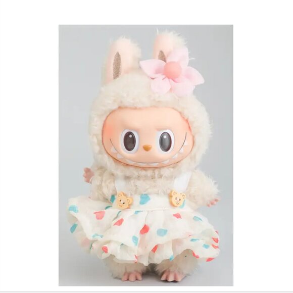 Other - Clothing for Labubu doll. Outfit. Cute Heart Print Dress and Flower Bow